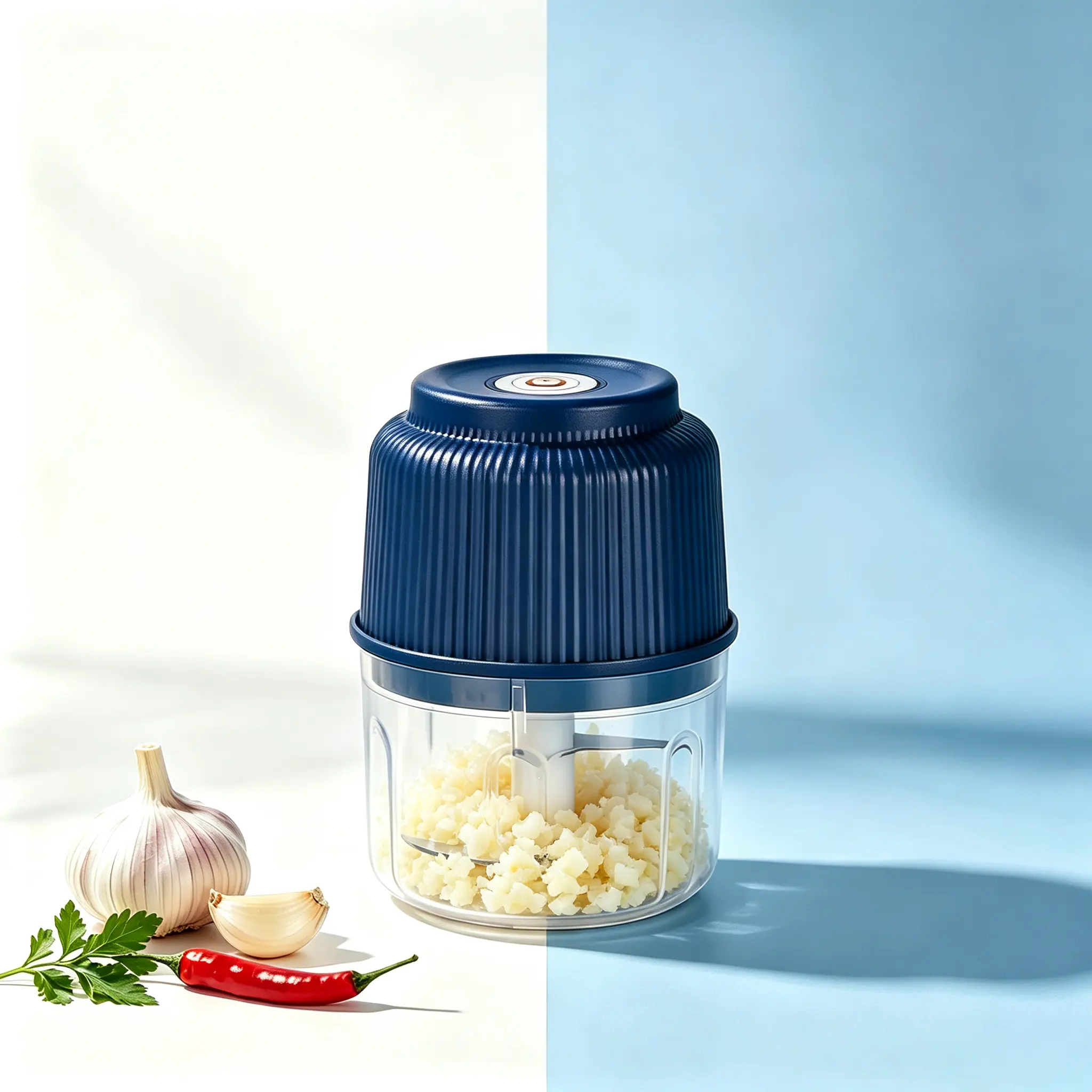 USB Rechargeable Mini Electric Garlic Chopper - Portable Wireless Food Processor with Anti-Slip Grip, Durable Kitchen Gadget for Food Preparation, Travel, Camping, Easy to Clean, High-Speed Rotation