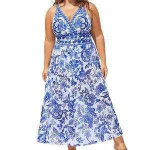 【Easter's Haul】【Tammy Control】【Cruise SunDress】Bloomchic  Two-Piece Floral Print Ruched Mesh Swimsuit & Sarong Tankini Swimdress with Removable Cups & Tummy Control for Summer Wedding Vacation 2026 Spring Break Gift For Easter's Day Mother's Day