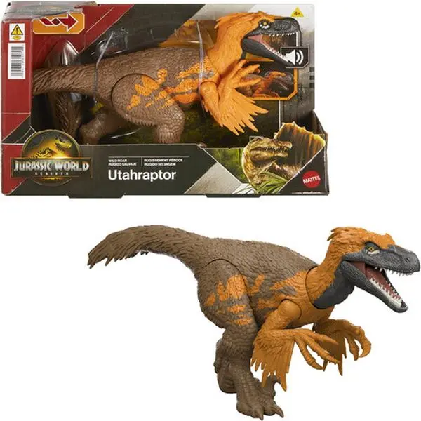 Jurassic World: Rebirth Wild Roar Utahraptor Figurine - New TV/Movie Character Collectible with Movable Joints, Gift for Dinosaur Fans