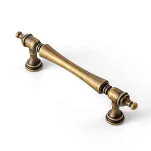 Ornate Tapered Cabinet Handle with Sculpted Detailing Vintage Hardware for Kitchen