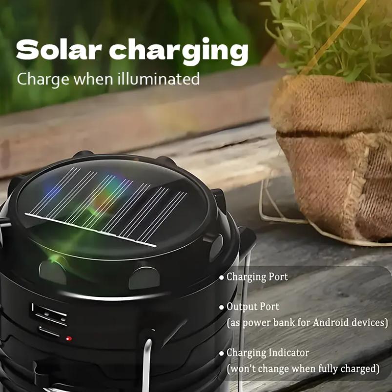 4‑Pack Foldable LED Camping Lanterns, Ultra‑Light IPX Weather‑Resistant, Dual Solar & USB‑C Fast‑Charge Emergency Lights with 25H Extended Runtime & Adjustable Brightness, Multi‑Mode Survival Lighting for Camping, Hurricane Prep & Outdoor Adventures