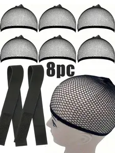 High Elasticity Wig Cap with Stretchable Mesh and Elastic Hairband, Easy to Wear Under Wigs, Perfect for Sewing and Salon Use, Wig Grip Cap