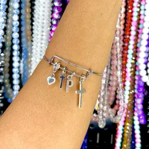 Custom Initial Charm Bangles