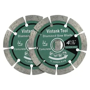 Hardware supplies Diamond Blade for Angle Grinder 2-Pack 4.5 Inch, Cutting Discs 4 1/2 Inch, Segmented Concrete Cutting Blade for Masonry Stone Brick Granite, 7/8 Arbor Dry Wet Cut