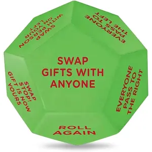 Santa Swap Gift Exchange Dice, 3 * 3in Exchange Gifts Family Game, Christmas Stocking Stuffers Gift Exchange Dice Games for Friends for Xmas, Birthday, Party and Family Night, Holiday