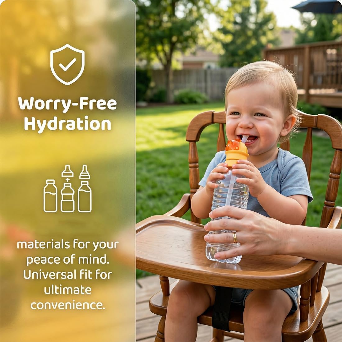 2 Pack Kids Water Bottle Spout Conversion Cap with Straw,Universal Fit for Juice,Water Bottles,Spill-Proof Flip Top Cover for Toddlers,Children