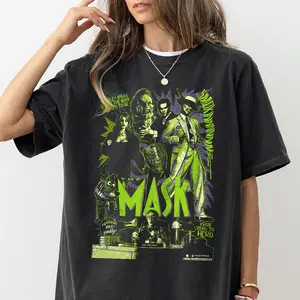 The Mask 1994 Movie T-Shirt, Halloween Tee, Comedy Film Shirt, Graphic Tee, Vintage Movie Fan Gift Soft Cotton Unisex Shirt Rare Gift for Him Gift For Her Vintage Y2K Hoodie Sweatshirt