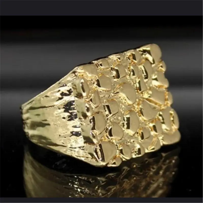 Men's Sqaure Nugget Ring Size 10.5 - 16.4mm 10.3 grams Jewelry