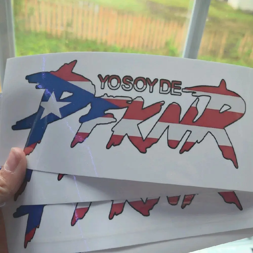 PFKNR Sticker with UV - Puerto Rican Flag Design - Yosoyde PFKNR - Perfect for Decor and Personalization