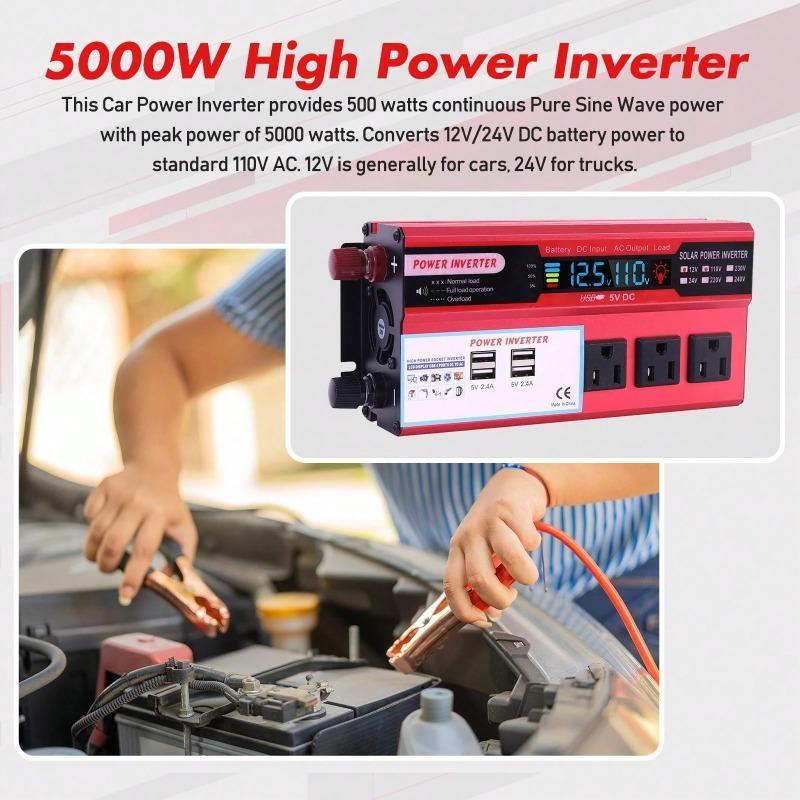 The Ultimate Trucker Hack!  5000W Pure Sine Wave Power Inverter with Remote - Run Your Coffee Maker, Microwave & Tools Anywhere! (Dual AC & USB)