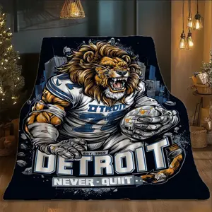 [ JIT ] A Detroit Lion Fleece - Fluffy and soft, suitable for sofas and beds, suitable for all seasons, machine washable, suitable for napping, office chairs, enhancing home atmosphere, and giving gifts to friends, Lightweight Throw Blanket