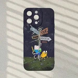 Adventure Time Cartoon Character Designs, Popular Unique Creative Cartoon Patterns, Black Angel Eye Matte TPU Phone Case, Fun And Distinctive, Simple And Stylish Trendy Gift Phone Case Suitable for iPhone 17 Air 16 15 14 13 12 11 Pro Max Plus