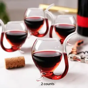 Viral Aesthetic Reusable Stemless Wine Glass with Integrated Straw, Drinking Glassware, Lead Free Shatter Resistant Clear Glass Tumbler, Multifunctional Cup for Wine Juice Cocktails, Portable Drinkware for Bachelorette Wedding Girls Night Party