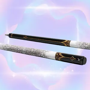 EVO CROWN Carbon + Glass Fiber Pool Cue - Royal Black, White Leather Wrap, 29 in Shaft, 12.5 mm Tip, Ultra-Stiff 3/8-8 Joint, 19-19.5 oz
