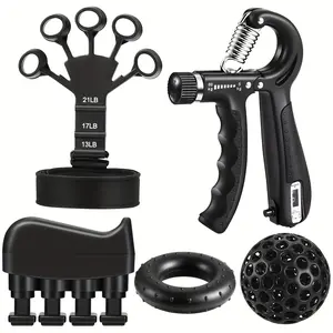 Hand Grip Strengthener Kit （5 Pack）Forearm Grip Adjustable Resistance Hand Gripper, gripper ,forearm veins,Finger Exerciser, Finger Stretcher,Grip Ring Stress Relief Grip Ball For Athletes,Portable Home Gym Hand Strength Training Tool Fitness