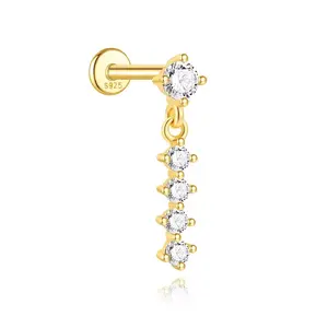 OH MY MELLY | 14K GOLD PLATED | 925 STERLING SILVER | ZIRCON STRAND DROP EARRINGS | EARRING STACK