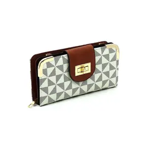 Women's Monogram Turn-Lock Crossbody Wallet, Fashionable Luggage & Bags Accessory, Stylish Women's Wallet, Wallets