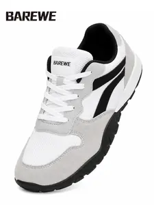 Barewe Men's Hiking Wide Shoes, Zero Drop Barefoot Design, Breathable Mesh and Suede, / Lightweight, Outdoor and Daily Use