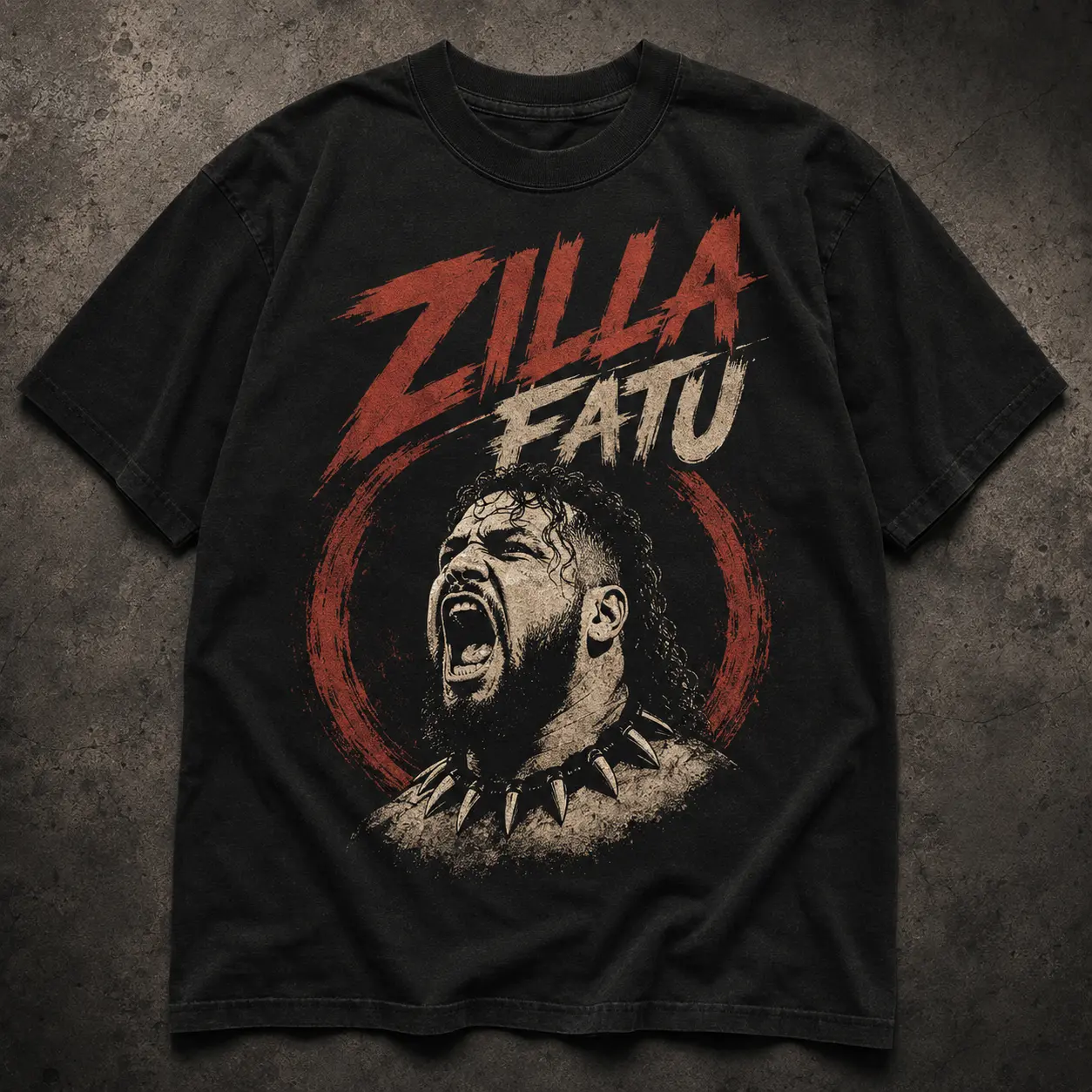 Zilla Fatu Shirt, Wrestling Graphic T-Shirt, Vintage Distressed Tee for Men Women, Pro Wrestling Fan Streetwear, Oversized Casual Top