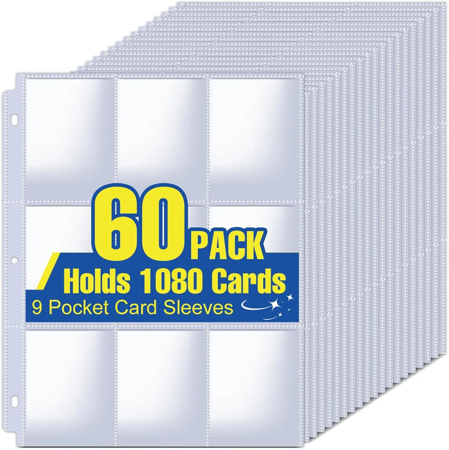 1080 Pockets Card Sleeves Binder Sheets, 9 Pocket Card Sleeves for 3 Ring Binder,Trading Cards Sleeves Fit for Baseball,Football,,Business Cards(60 Pages) - TikTok Shop 1080 Pockets Card Sleeves Binder Sheets, 9 Pocket Card Sleeves for 3 Ring Binder,Trading Cards Sleeves Fit for Baseball,Football,,Business Cards(60 Pages) - TikTok Shop