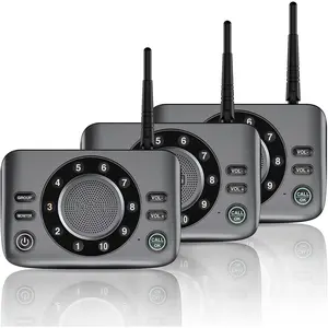 Hands-Free Two Way Intercoms  for  Business,  Upgrade Audio Intercom System for , Full Duplex Room to Room Intercom with 5280 ft Range Clear Sound Anti-Interference, 3-Pack