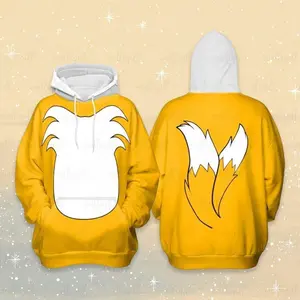 Hedgehog & Fox 3D Cosplay Hoodie, Character Graphic Sweatshirt, Fun Streetwear Pullover for Kids and Adults, Cute Fan Gift