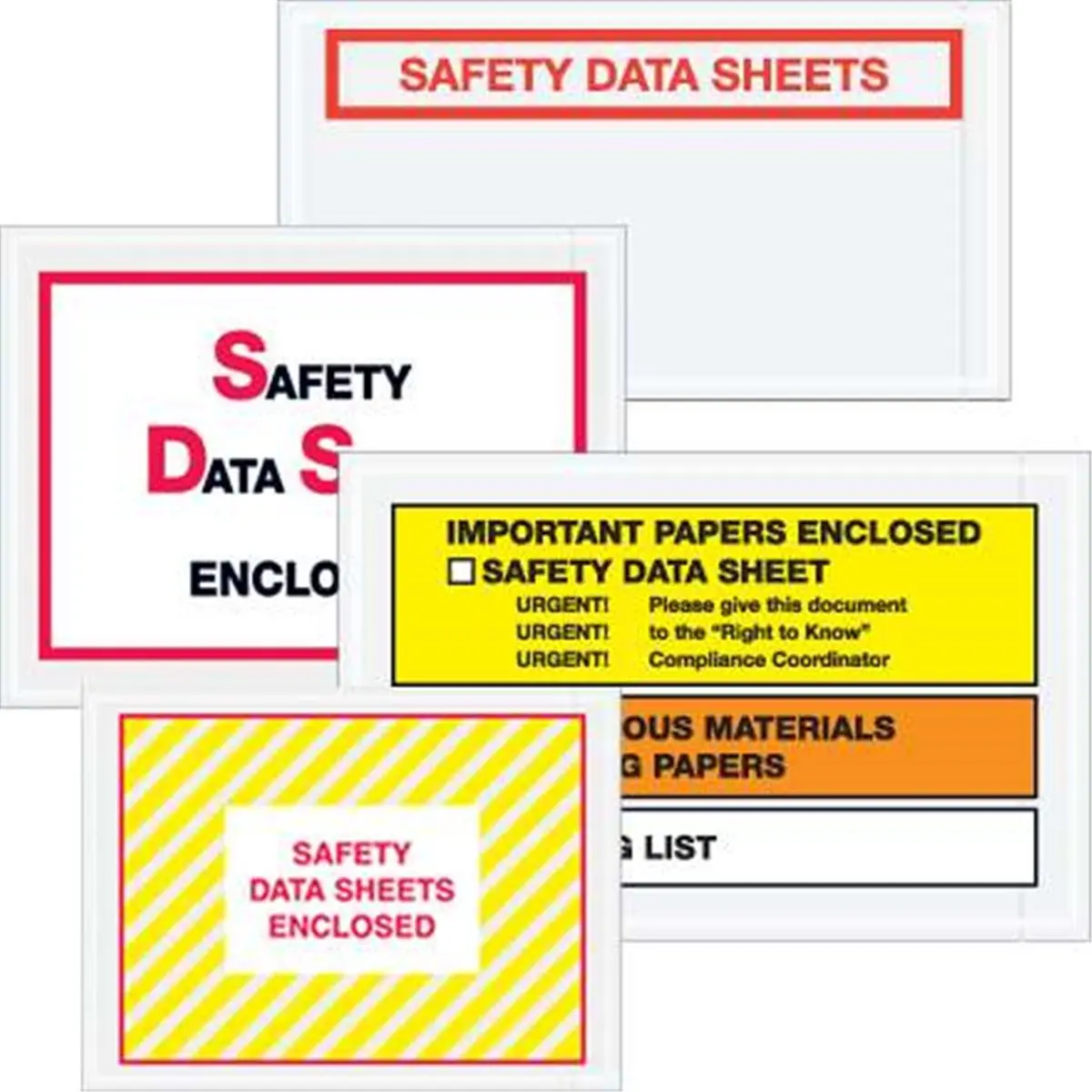212 MAIN Pre-Printed with Safety Data Sheet Plastic Envelopes - 6.5x10 in Heavy-Duty 2 Mil Poly, Bright Yellow/Orange, Pressure Sensitive Hot Melt Adhesive Self-Seal, Strong Adhesion, Secure & Protect Documents, Office Postal Supplies