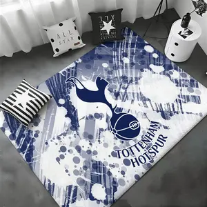 Football Club Tottenham Hotspur Floor Mat Non-Slip Soft Flannel Thickened Rug, Super Soft Rug, Indoor Absorbent Wear-Resistant Non-Skid Home Decoration Mat for Living Room, Hallway, Entryway
