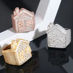 Iced Out Hip Hop Trap House Rapper Bling Geometric Statement Piece Ring with Bold Design and Sparkling Bling for Hip Hop and Trap House Fashion