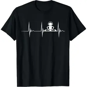 Oversized Music Producer Disc Jockey Heartbeat DJ Mixing Console T-Shirt