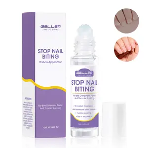 Gellen Nail Biting Treatment for Kids & Adults, Roll-On Stop Thumb Sucking Deterrent, 10ml Nail Biting Prevention, Quick Dry & Water-Resistant No Bite Nail Polish, Nail Care Solution Gentle Repair