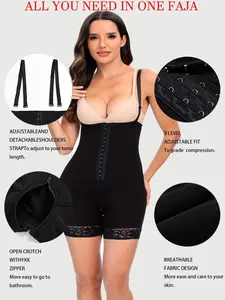 Sy Fajas 1 Count Compressing Full Fit Shapewear Bodysuit, High Waist Tummy Control Faja Shorts, Butt Lifting Waist Trainer Girdle