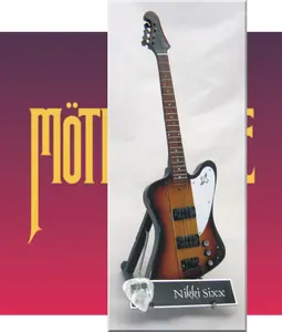 NIKKI SIXX Miniature Guitar from Motley Crue with Guitar Pick
