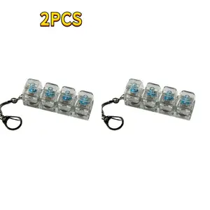 2PCS Stress Relief Snake Chain Keychain, Portable Four-Key Fingertip Stress Reliever, Reusable Design, Ideal for Daily Use, Unisex Toy