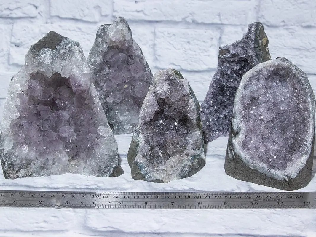 Mini Amethyst Crystal Druze Cut Base Decor