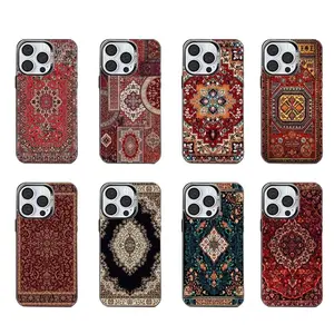 Traditional Persian Rug Art Phone Cases For iPhone 17 Promax Pro Air 16 Plus 15 14 13 12 11 Black IMD Mattle Shockproof Protective Cover Perfect Christmas Halloween Birthday Gift