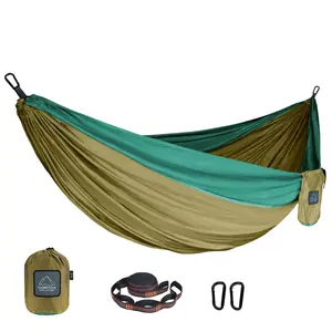 Portable Parachute Hammock – Single &amp; Double Outdoor Camping Hammock with Carabiners &amp; Straps