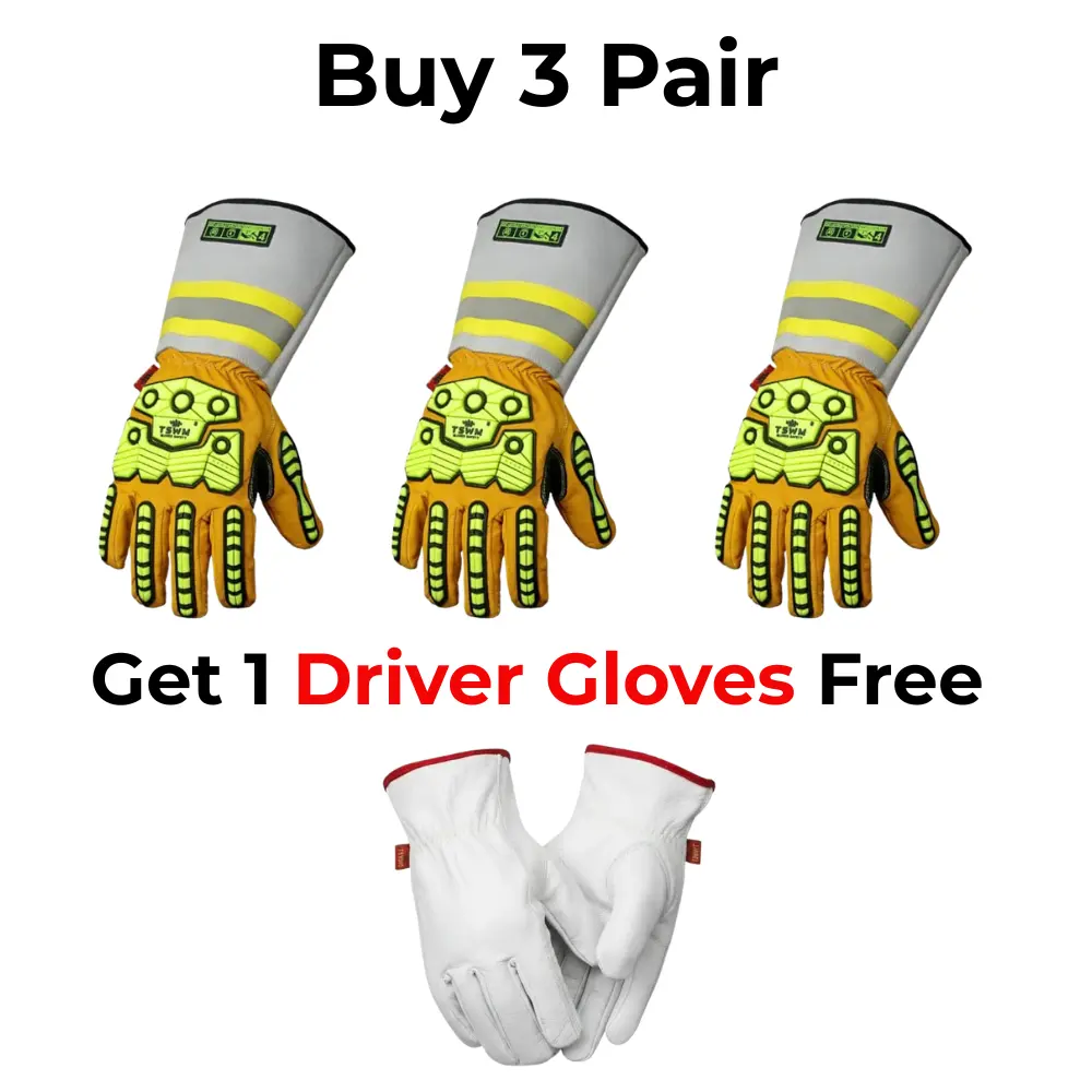 TSWMG Premium Heavy Duty Work Gloves (XL, SGW-0524) - Full Grain Goat Leather, TPR Impact Protection, Cowhide Cuff, Kevlar Stitched, Heat-Resistant Heavy Duty Gloves for MIG TIG Welding, Construction