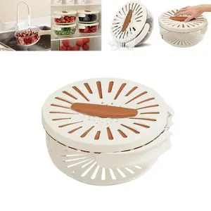 2 IN 1 Draining Basket Washing Basin Fruit Drainer Bowl for Fruits Vegetables