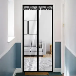 Transparent Insulated Door Curtains - Automatic Closers for Doors Up to 43" x 83" - Winter Warmth and Summer Coolness in Air-Conditioned Rooms