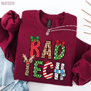 Radtech Christmas T-SHIRT / Sweatshirt, Radiology Christmas Shirt, Rad Tech Xmas Long Sleeves Tee, Festive Xray Tech Sweater, Christmas Party 2025