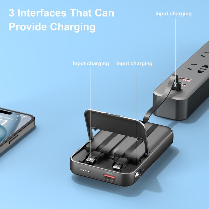 Magnetic Power Bank, 10,000mAh Wireless Portable Charger with 22.5W Max Fast Charging, Built-in USB-C and Lightning Cable, Fast Charging Battery Pack with Phone Stand for iPhone 16/15/14/13/12/Pro/Pro Max Magnetic Power Bank, 10,000mAh Wireless Portable Charger with 22.5W Max Fast Charging, Built-in USB-C and Lightning Cable, Fast Charging Battery Pack with Phone Stand for iPhone 16/15/14/13/12/Pro/Pro Max