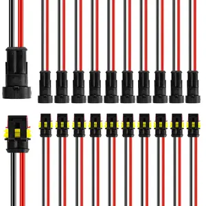 12 kit 2 Pin Way Electrical Wire Connector  Connector 2 Wire Connector 16AWG Male and Female Plug Quick Disconnect Connector for