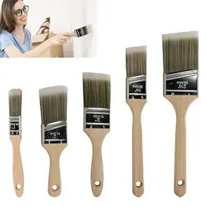 Double Thick Chip Paint Brush Set, Wooden Handle Masonry Paintbrush, Durable Wood Stain Brushes for Wall Painting, Fence Staining & Wood Finishing, Practical Home Improvement and DIY Renovation Painting Tools