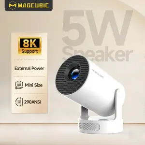 [US warehouse] Magcubic HY300Pro+ 290ANSI Projector Android 14 BT5.4 WIFI6 8K 4K Decode Native 1280*720P 0.8:1 Throw Ratio Built-in Speaker & Appstore Allwinner H726 Home Cinema Mini Smart Portable Upgraded HY300Pro