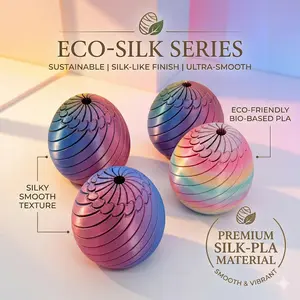 3D Printed Silk Magic Fidget Egg | Ultra-Smooth Spiral Stress Relief Toy | Eco-Friendly PLA Desktop Ornament | Unique Gift for Him & Her