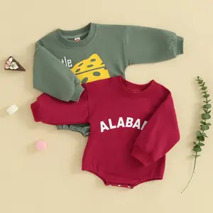 Baby Boy Girl Football Outfit Little Cheesehead Print Sweatshirt Romper Long Sleeve Bodysuit Fall Winter Clothes