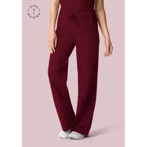 High Waisted Wide Leg Wine