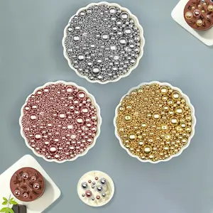 Non-Eatable Cake Decoration Beads, 85g/100g/150g Canister, Perfect for Parties & Desserts, Baking Supplies, Decorative Round Balls, Icing