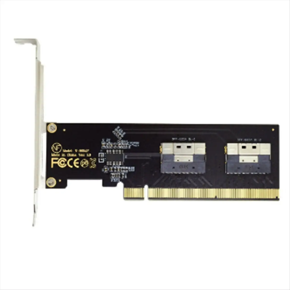 PCIe 4.0 X16 Slot NVMe Expansion Card - 4 Ports, SlimSAS 8I SFF8654 Full Band Graphics Card Adapter, 1-in-4 Clock Split IC, 5U Thickness, Extension Cables, Gen3 Protocol, Gold Finger Sinking Process, Low Profile PCB Design, NVMe-Compatible, 1 Full Band Gr